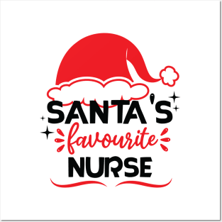 santa's favorite nurse Posters and Art